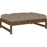 vidaXL 4-delige Loungeset met kussens massief hout honingbruin