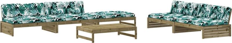 vidaXL 6-tlg. Garten-Lounge-Set mit Kissen Imprägniertes Kiefernholz
