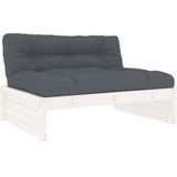 vidaXL 5-delige Loungeset met kussens massief hout wit