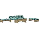 Vidaxl - 5-tlg. Garten-Lounge-Set mit Kissen Imprägniertes Kiefernholz