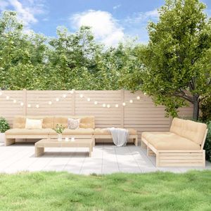 vidaXL - 6-delige - Loungeset - met - kussens - massief - douglashout