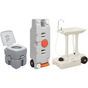 vidaXL - Campingtoilet - en - wasbak - met - watertank