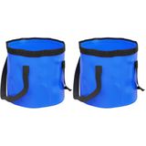 vidaXL Emmers 2 st inklapbaar 30 L PVC blauw