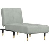 VidaXL Chaise Longue Fluweel Lichtgrijs