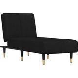 vidaXL Chaise longue fluweel zwart