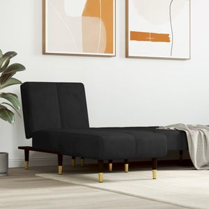 vidaXL Chaise longue fluweel zwart