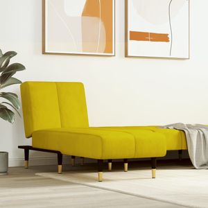 vidaXL - Chaise Longue - Fluweel - Geel