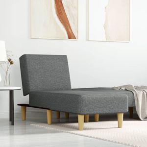 VidaXL Chaise Longue Stof Donkergrijs