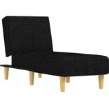 VidaXL Chaise Longue Stof Zwart