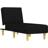 VidaXL Chaise Longue Stof Zwart