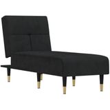 vidaXL Chaise longue fluweel zwart