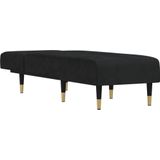 vidaXL Chaise longue fluweel zwart