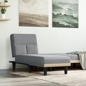 vidaXL-Chaise-longue-stof-lichtgrijs