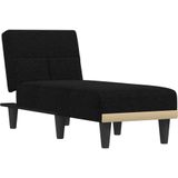 VidaXL Chaise Longue Stof Zwart