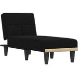 VidaXL Chaise Longue Stof Zwart