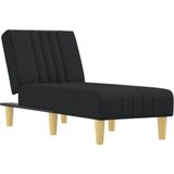 vidaXL Chaise longue stof zwart