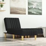 vidaXL Chaise longue stof zwart