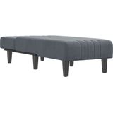 vidaXL - Chaise - longue - fluweel - donkergrijs