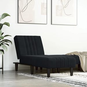 vidaXL Chaiselongue Schwarz Samt