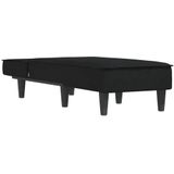 vidaXL - Chaise - longue - fluweel - zwart