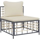 Vidaxl - 6-tlg. Garten-Lounge-Set mit Kissen Anthrazit Poly Rattan