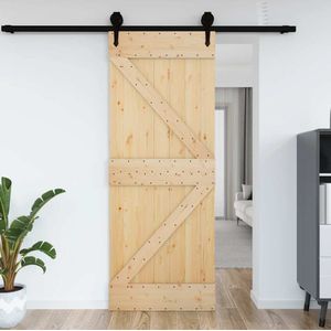 Massief Grenenhouten Schuifdeur - Ruimtebesparend - Natuurlijke Uiterstraling