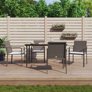 VidaXL 5-delige Tuinset met Kussens - Poly Rattan en Staal