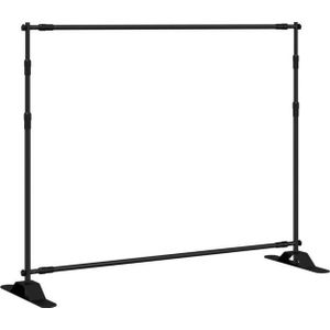 vidaXL Hintergrundstative 2 Stk. Schwarz 254x243 cm Stahl