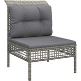 VidaXL 5-delige Loungeset met Kussens - Poly Rattan Grijs