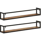 Vidaxl - Wandregale 2 Stk. 110x17x17 cm Massivholz Mango und Eisen