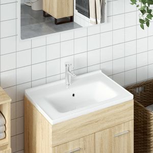 vidaXL - Wastafel - rechthoekig - 71x48x19,5 - cm - keramiek - wit