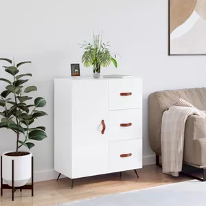 Stella Trading Kommode in Hochglanz Weiß - Modernes Sideboard mit viel Stauraum für Ihren Wohnbereich - 100 x 119 x 40 cm (B/H/T