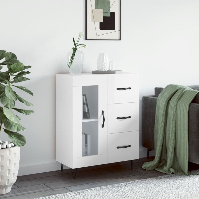 Vidaxl - Sideboard Hochglanz-Weiß 69,5x34x90 cm Holzwerkstoff