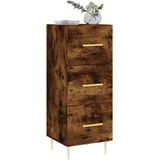 vidaXL - Dressoir,5x34x90 - cm - bewerkt - hout - gerookt - eiken