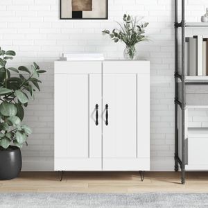 vidaXL Dressoir 69,5x34x90 cm bewerkt hout hoogglans wit