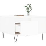 vidaXL - Salontafel - 55x55x36,5 - cm - bewerkt - hout - wit
