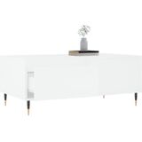 VidaXL Salontafel 90x50x36,5 cm Bewerkt Hout Wit