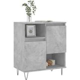 vidaXL - Dressoir - 60x35x70 - cm - bewerkt - hout - betongrijs