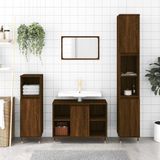 Jinlefu - Badschrank Braun Eichen-Optik 80x33x60 cm Holzwerkstoff vidaXL
