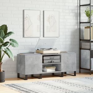 vidaXL - Platenkast - 121x38x48 - cm - bewerkt - hout - betongrijs