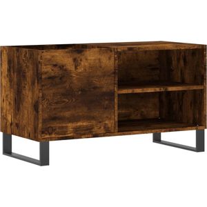 vidaXL - Platenkast - 85x38x48 - cm - bewerkt - hout - gerookt - eikenkleurig