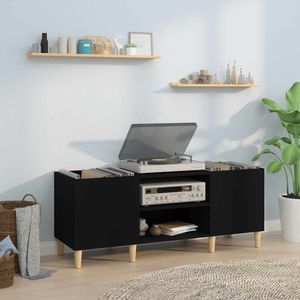 Plattenschrank Schwarz 121x38x48 cm Holzwerkstoff Vidaxl