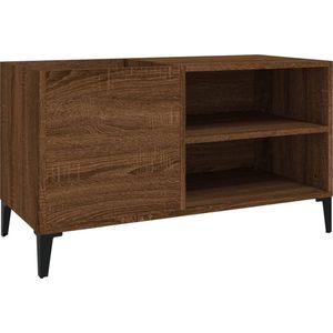 vidaXL - Platenkast - Bruin - Bewerkt Hout - 84,5x38x48 cm