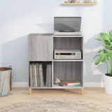 vidaXL - Platenkast,5x38x89 - cm - bewerkt - hout - grijs - sonoma - eikenkleurig