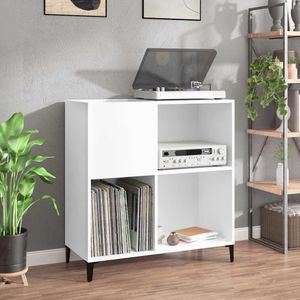 Plattenschrank Weiß 84,5x38x89 cm Holzwerkstoff Vidaxl