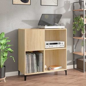vidaXL - Platenkast - 84,5x38x89 - cm - bewerkt - hout - sonoma - eikenkleurig