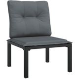 5-tlg. Garten-Lounge-Set Schwarz und Grau Poly Rattan Vidaxl
