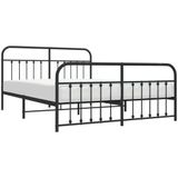 Vidaxl - Metallbett ohne Matratze mit Fußteil Schwarz 180x200 cm