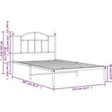 vidaXL-Bedframe-met-hoofdbord-metaal-wit-107x203-cm