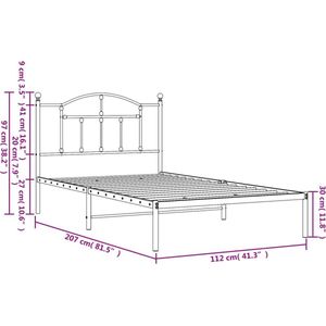 vidaXL-Bedframe-met-hoofdbord-metaal-wit-107x203-cm